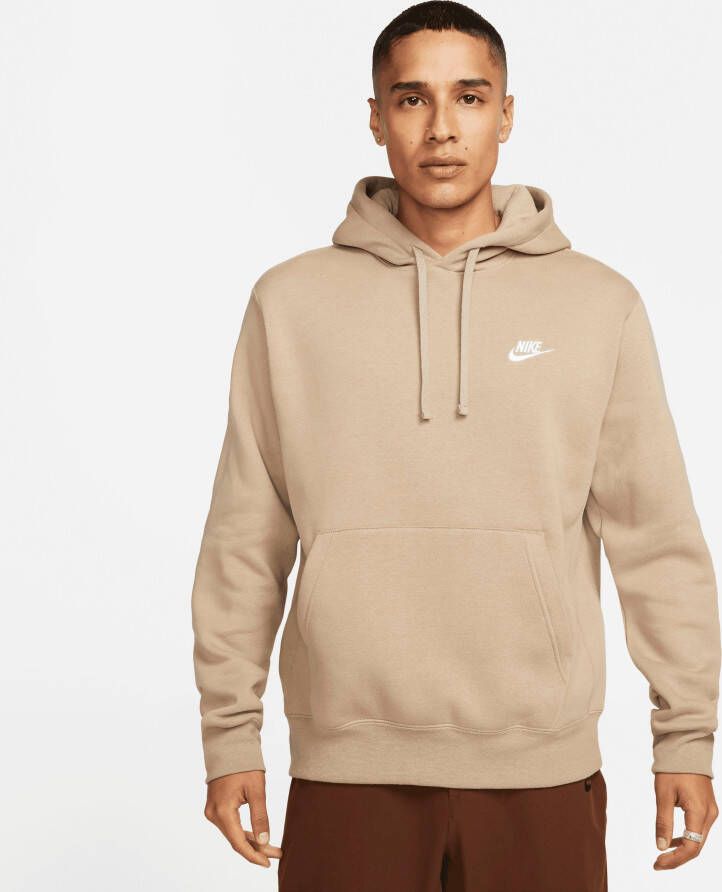 Nike Hoodie Sportswear Club Fleece Khaki Khaki White- Heren Khaki Khaki White