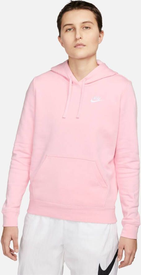 Nike Hoodie voor dames Sportswear Club Fleece Medium Soft Pink White- Dames Medium Soft Pink White