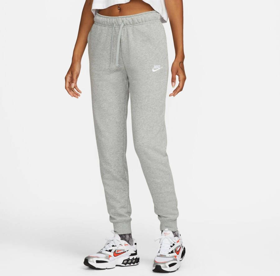 Nike Joggingbroek met halfhoge taille voor dames Sportswear Club Fleece Dark Grey Heather White- Dames Dark Grey Heather White