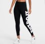 Nike sportswear essential high-waisted graphic legging zwart dames - Thumbnail 1