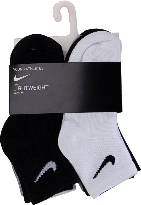 Nike Basic Pack Quarter (6 Pack) Middellang Kleding white dark grey heather black maat: 4y-5y beschikbare maaten:4y-5y