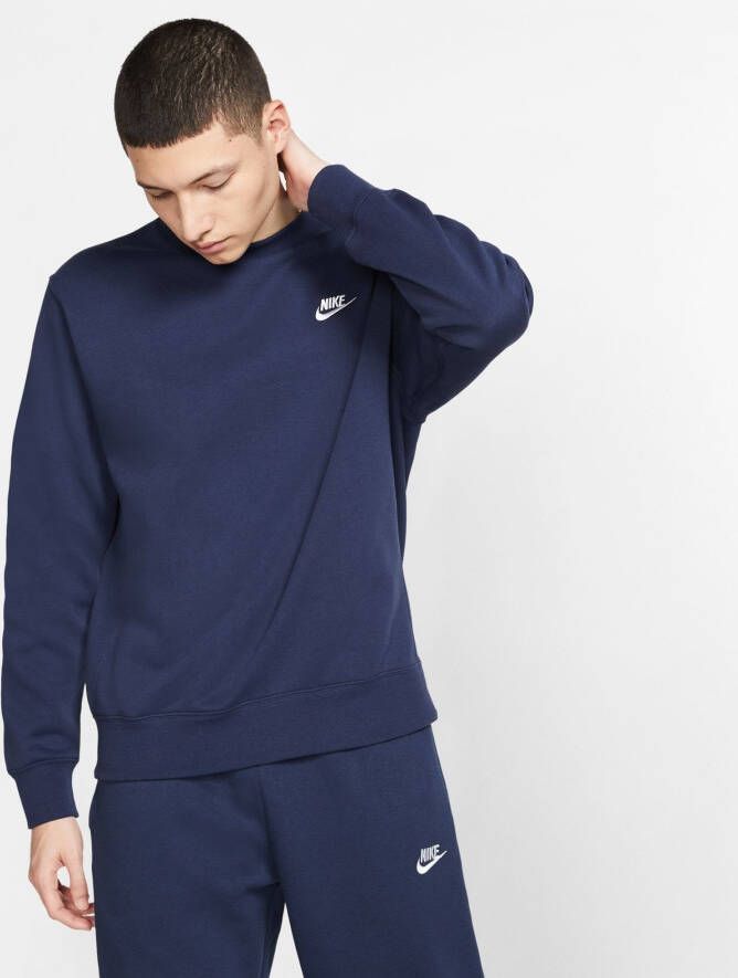 Nike sportswear club crew sweater blauw heren