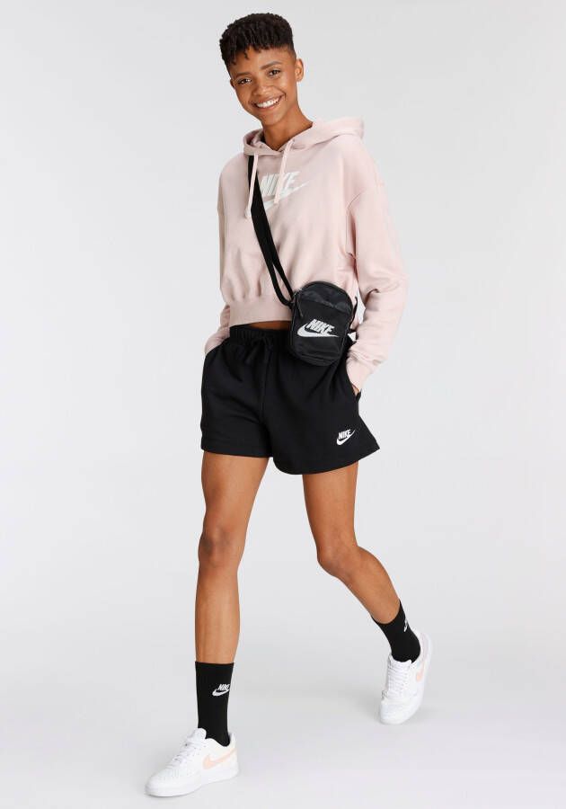 NIKE Sportswear Club Fleece Mid-rise Shorts Sportshorts Kleding black white maat: S beschikbare maaten:S M L