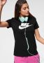 Nike sportswear essentials icon future shirt zwart wit dames - Thumbnail 4