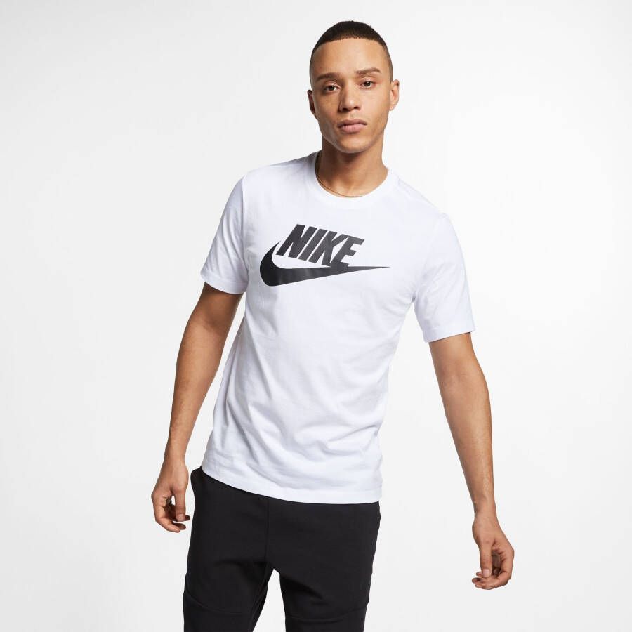 Nike Sportswear Tee Icon Futura T-shirts Heren white black maat: L beschikbare maaten:S L