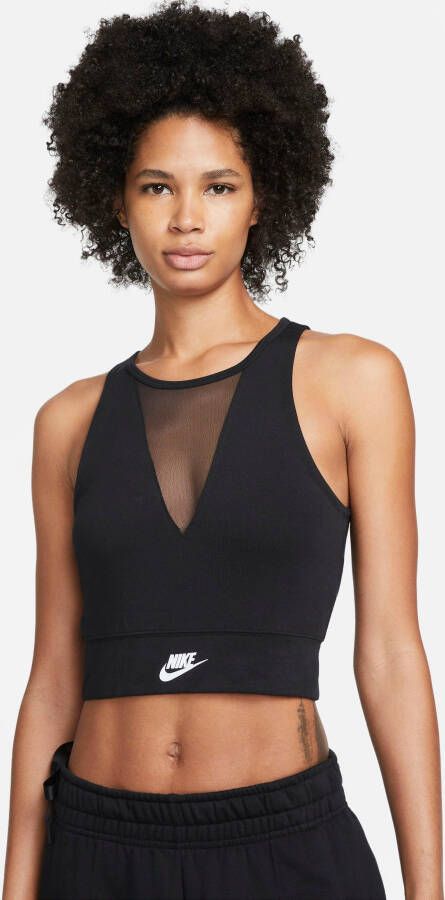 Nike sportswear crop dance tanktop zwart wit dames