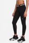 Nike Legging halfhoge taille en met mesh vlakken voor dames Pro Black White- Dames Black White - Thumbnail 2