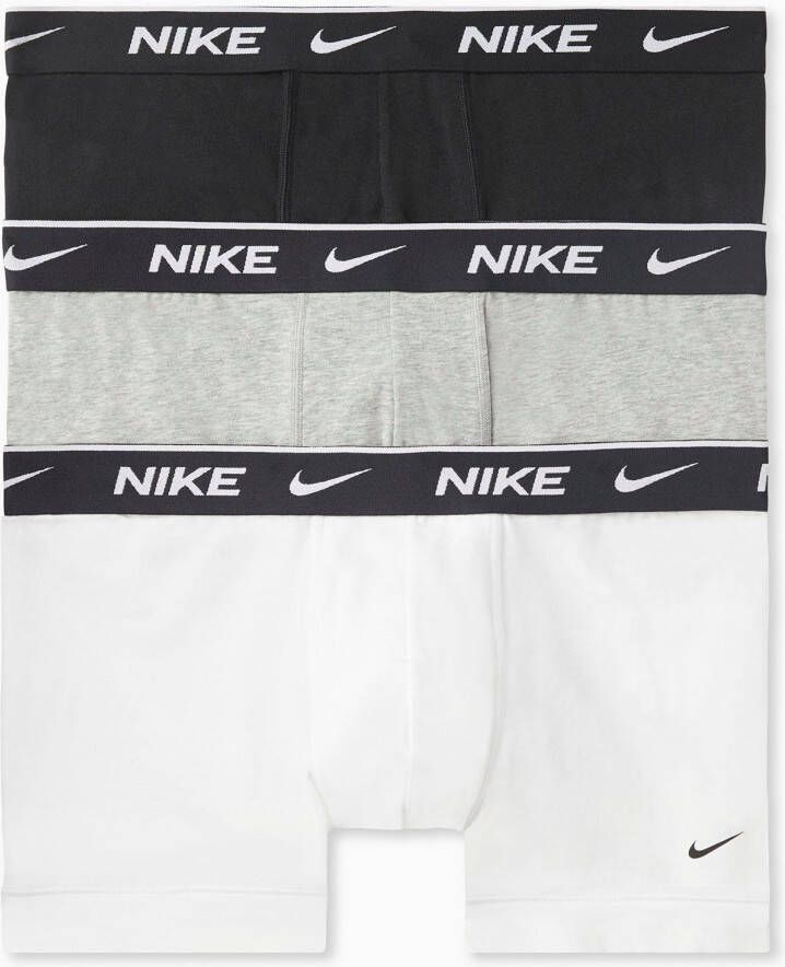 Nike Everyday Cotton Stretch Trunk (3 Pack) Boxershorts Kleding white grey heather black maat: L beschikbare maaten:XS S L XL