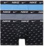 Nike Everyday Cotton Stretch Trunk (3 Pack) Boxershorts Kleding swoosh print cool grey blue maat: XL beschikbare maaten:XS S M L XL - Thumbnail 1