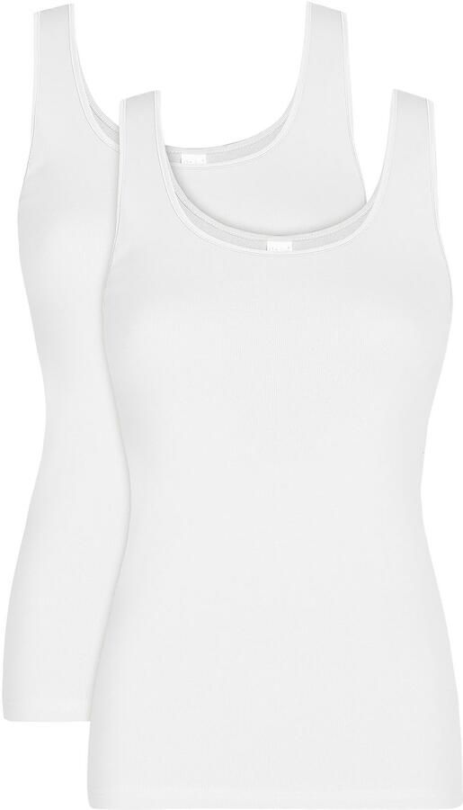 Nina Von C. Hemd Fine Cotton basic zacht comfortabel nauw ronde hals brede bandjes (Set van 2) - Foto 4