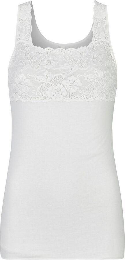 Nina Von C. Hemd Fine Cotton zacht ademend comfortabel elastisch smal met kant v-hals - Foto 3