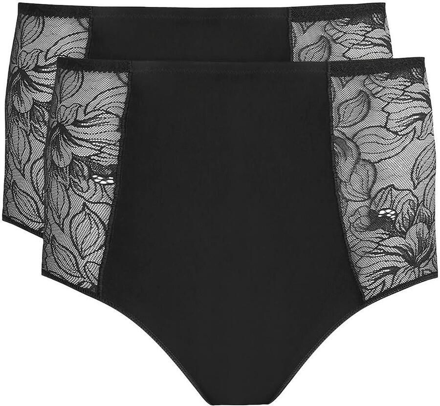 Nina Von C. High-waist-slip COTTON SHAPE strak elastisch comfortabel vrouwelijk met kant katoenmix (2 stuks Set van 2) - Foto 4