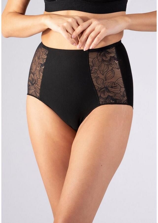 Nina Von C. High-waist-slip COTTON SHAPE strak elastisch comfortabel vrouwelijk met kant katoenmix (2 stuks Set van 2)