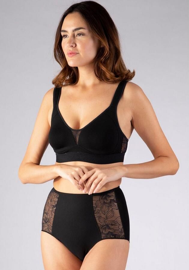 Nina Von C. High-waist-slip COTTON SHAPE strak elastisch comfortabel vrouwelijk met kant katoenmix (2 stuks Set van 2) - Foto 3