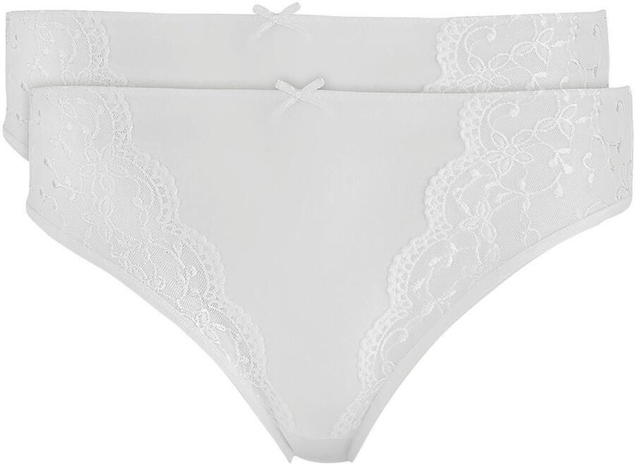 Nina Von C. Jazzpants SILVER EDITION strak elastisch comfortabel vrouwelijk met kant met strik (2 stuks Set van 2) - Foto 4