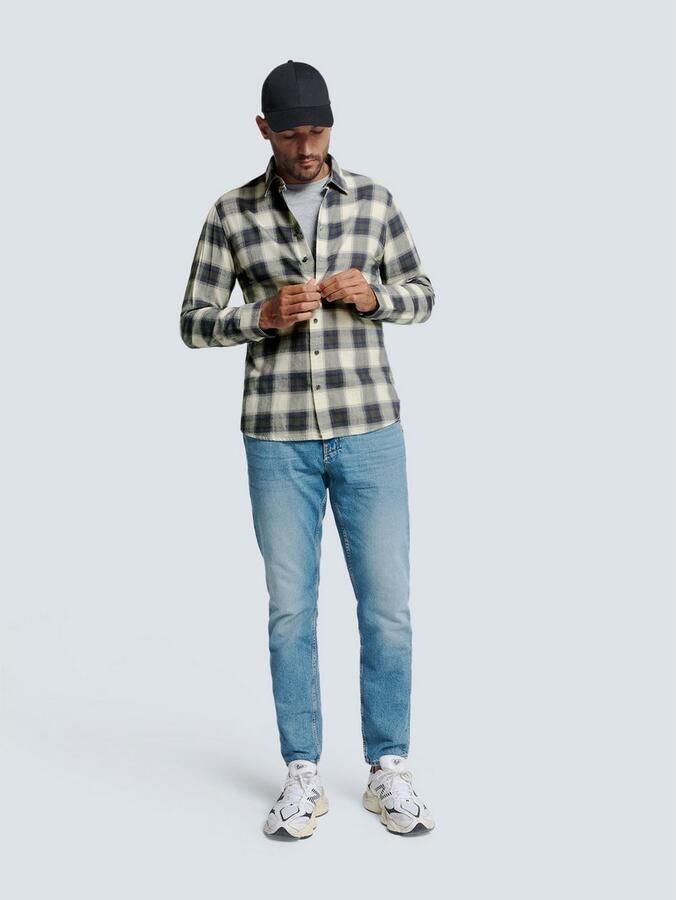 NO EXCESS Geruit overhemd met kentkraag - Foto 4