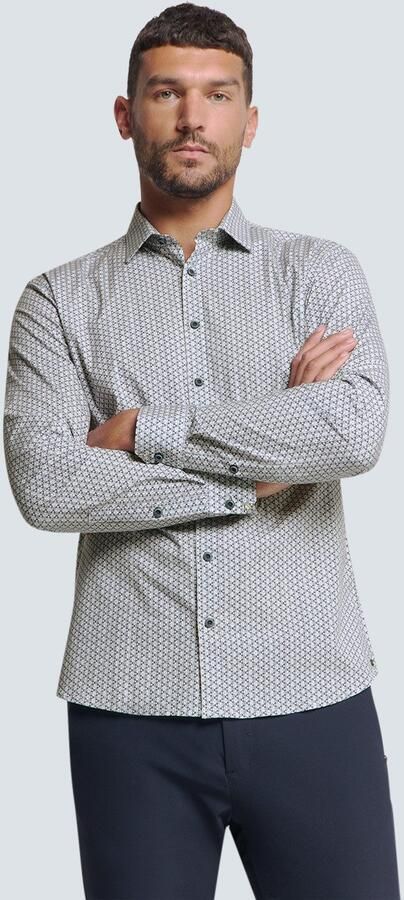 NO EXCESS Overhemd met lange mouwen gedessineerd met knopenrij - Foto 7