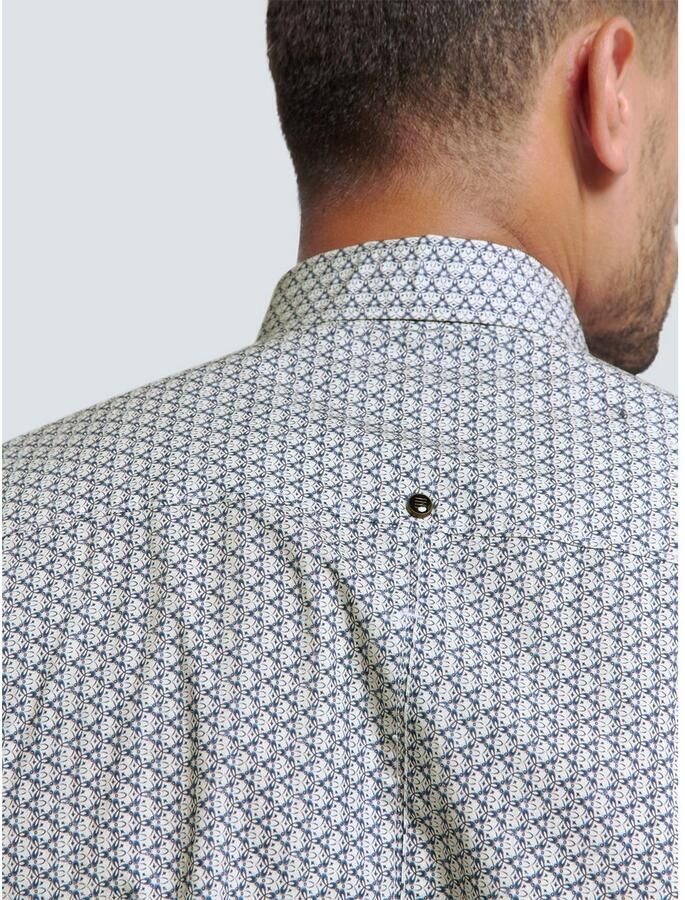 NO EXCESS Overhemd met lange mouwen gedessineerd met knopenrij