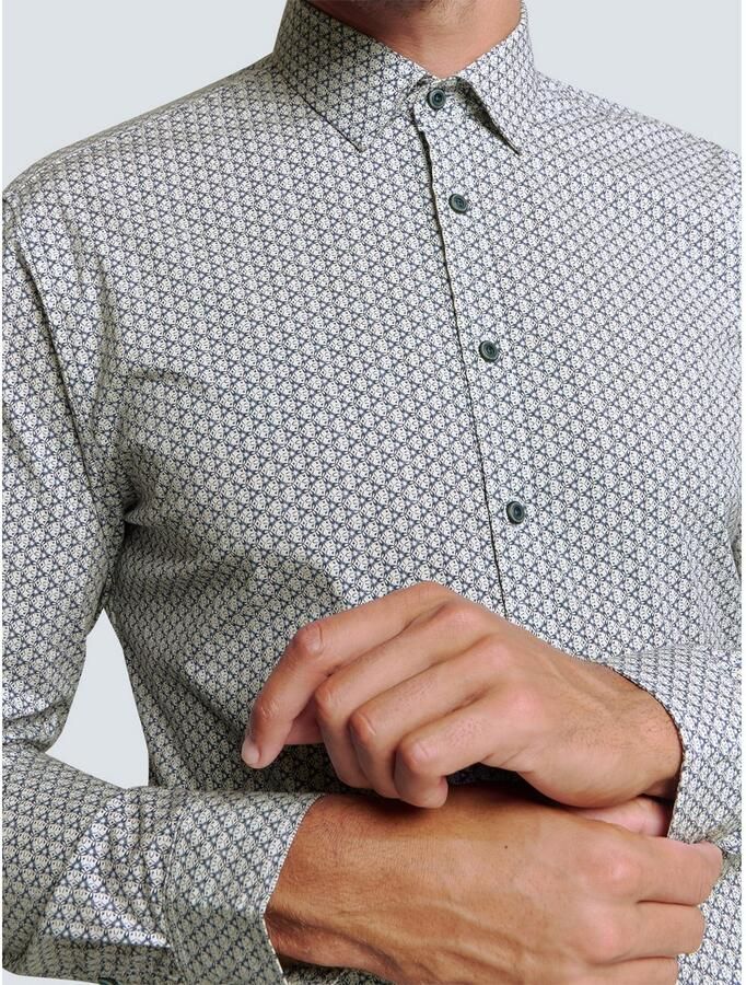 NO EXCESS Overhemd met lange mouwen gedessineerd met knopenrij - Foto 2