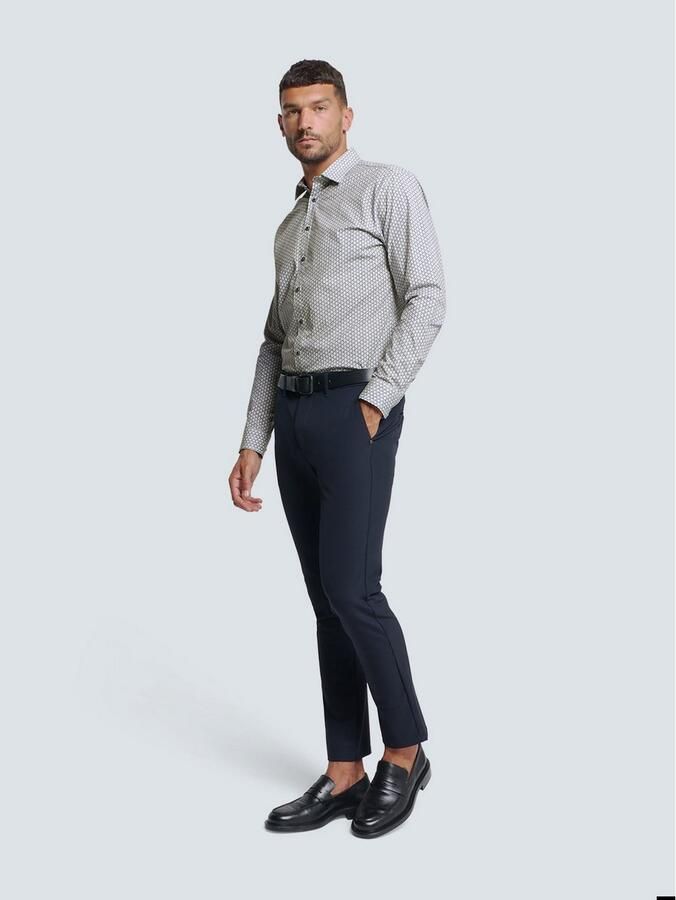 NO EXCESS Overhemd met lange mouwen gedessineerd met knopenrij - Foto 4