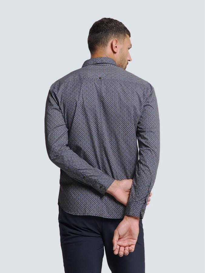 NO EXCESS Overhemd met lange mouwen met grafisch patroon en borstzak - Foto 3