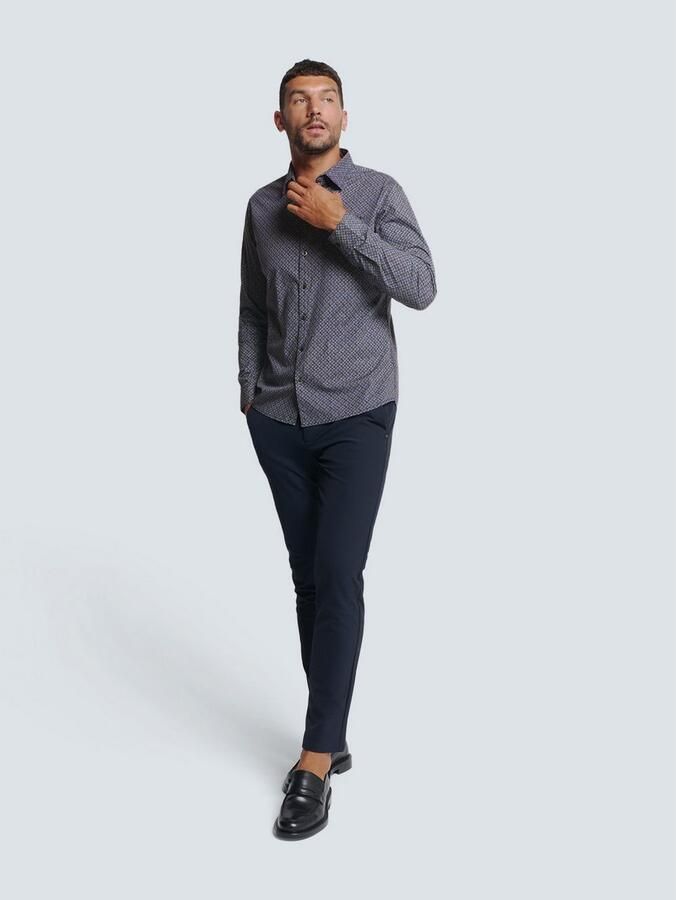 NO EXCESS Overhemd met lange mouwen met grafisch patroon en borstzak - Foto 4