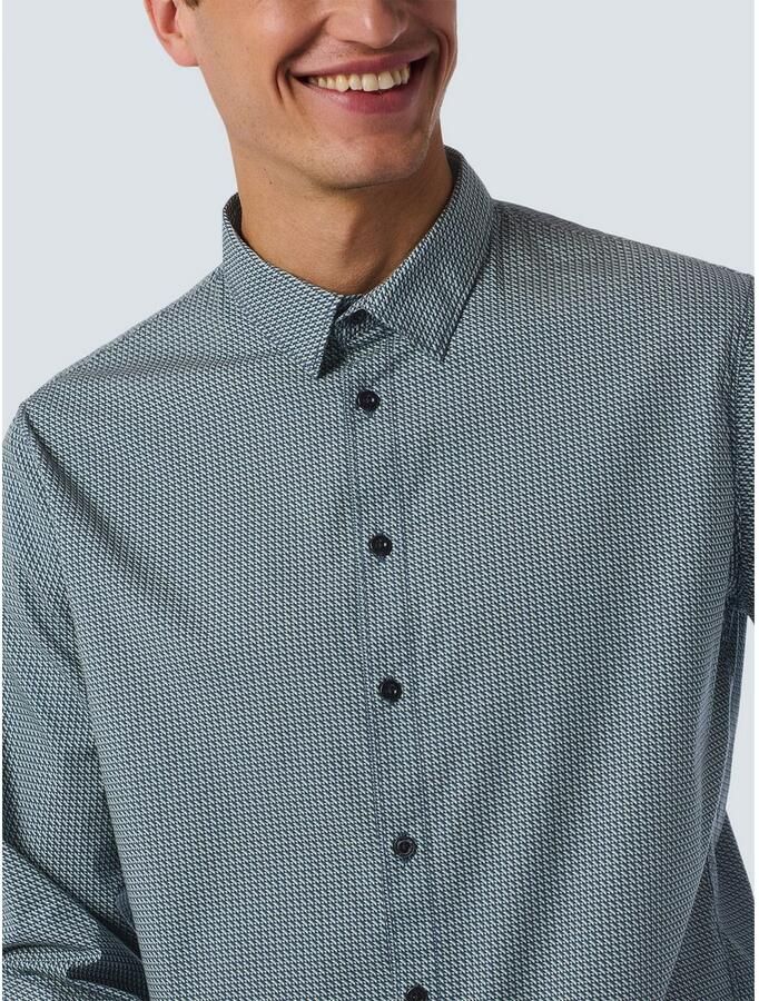 NO EXCESS Overhemd met lange mouwen met knoopsluiting en allover print