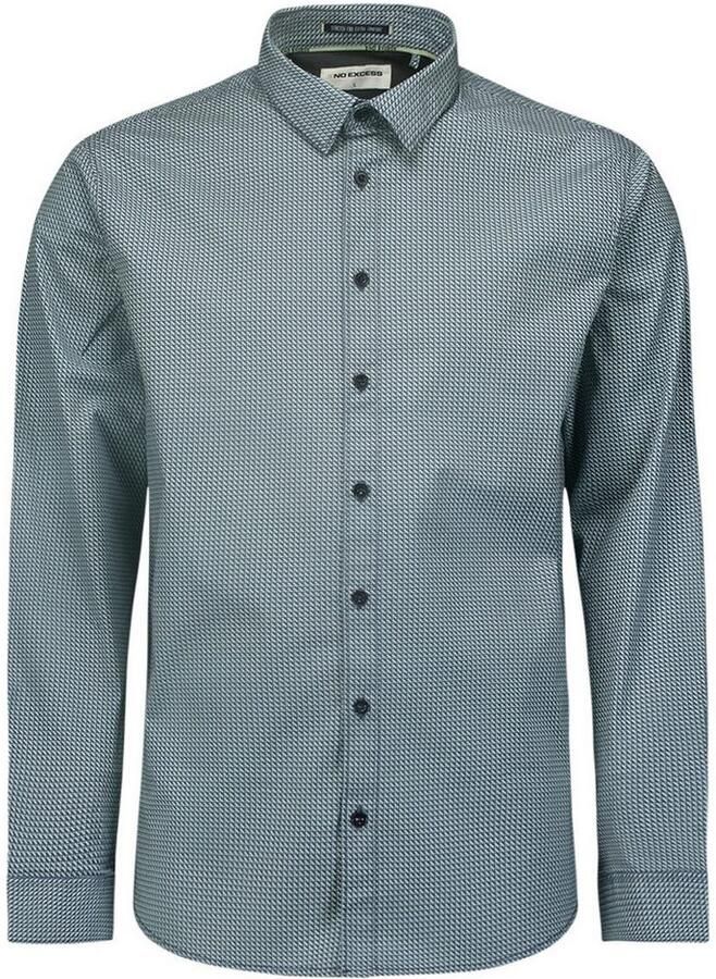 NO EXCESS Overhemd met lange mouwen met knoopsluiting en allover print - Foto 5