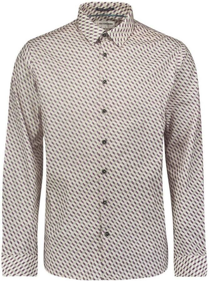 NO EXCESS Overhemd met lange mouwen met patroon - Foto 5
