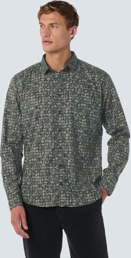 No Excess regular fit overhemd met all over print groen - Foto 6