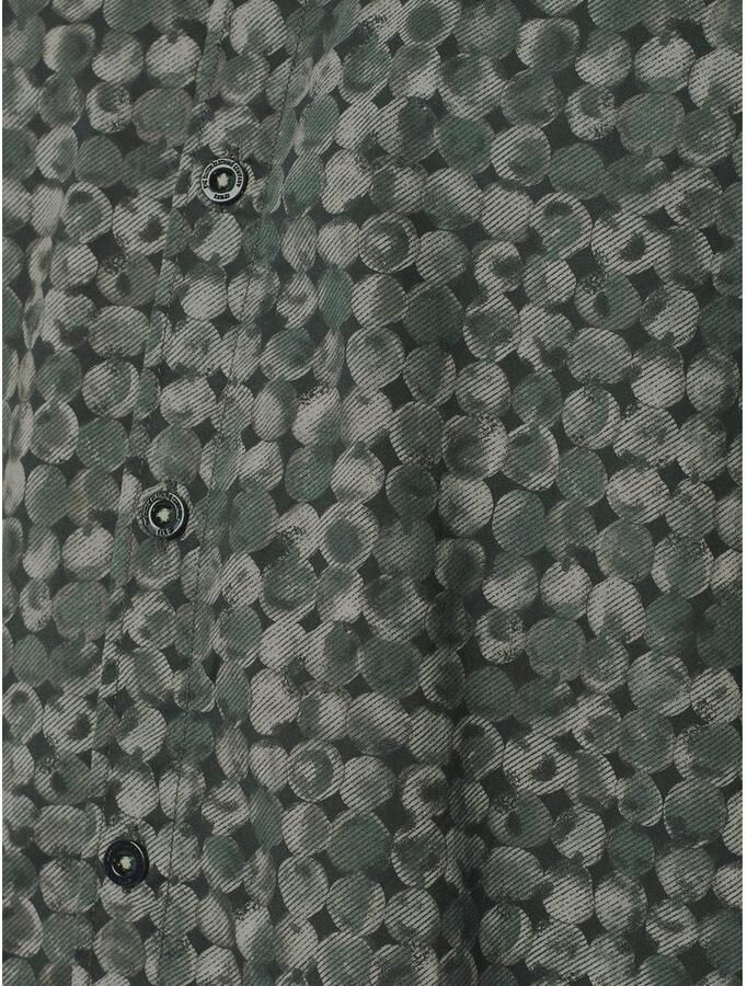 No Excess regular fit overhemd met all over print groen