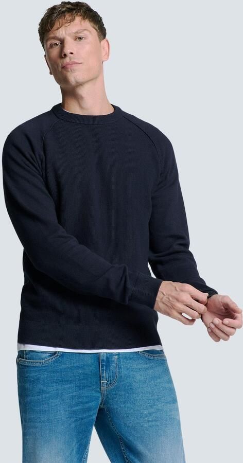 NO EXCESS Trui met ronde hals van reliëf brei - Foto 6