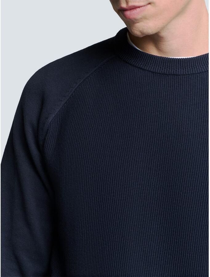 NO EXCESS Trui met ronde hals van reliëf brei