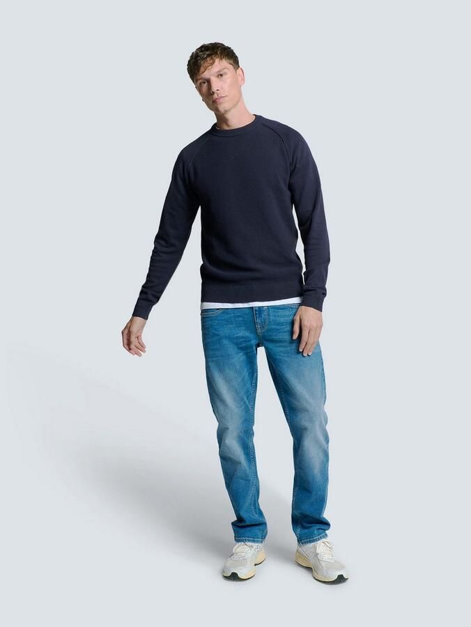 NO EXCESS Trui met ronde hals van reliëf brei - Foto 4