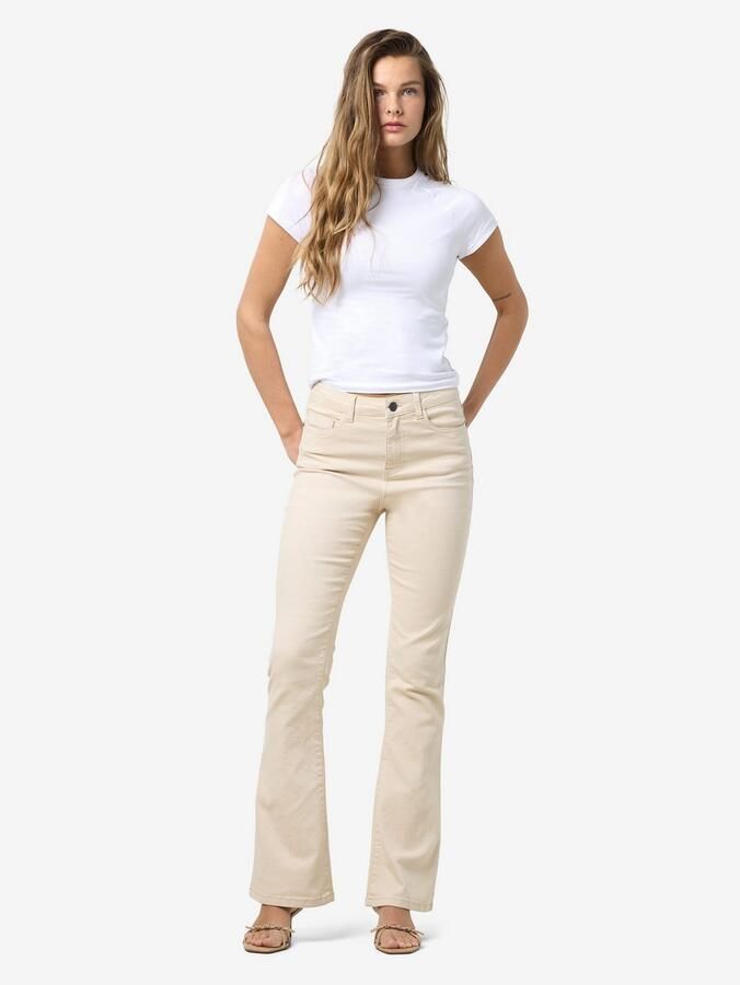 Noisy may Bootcut jeans NMSALLIE HW FLARE JEANS OATMEAL NOOS - Foto 3