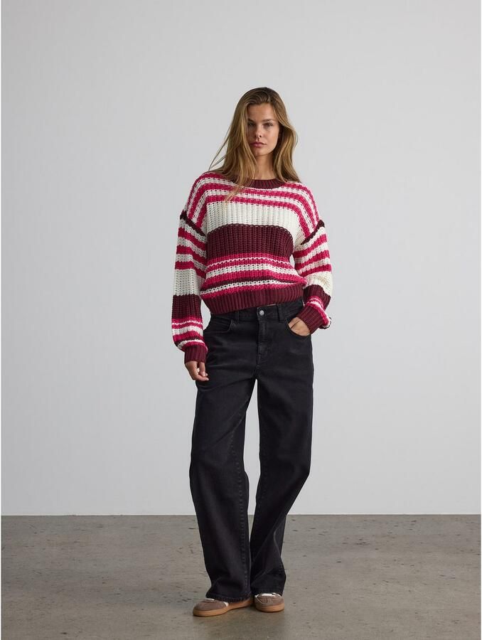 Noisy may Gebreide trui NMCHARLIE L S O-NECK KNIT NOOS