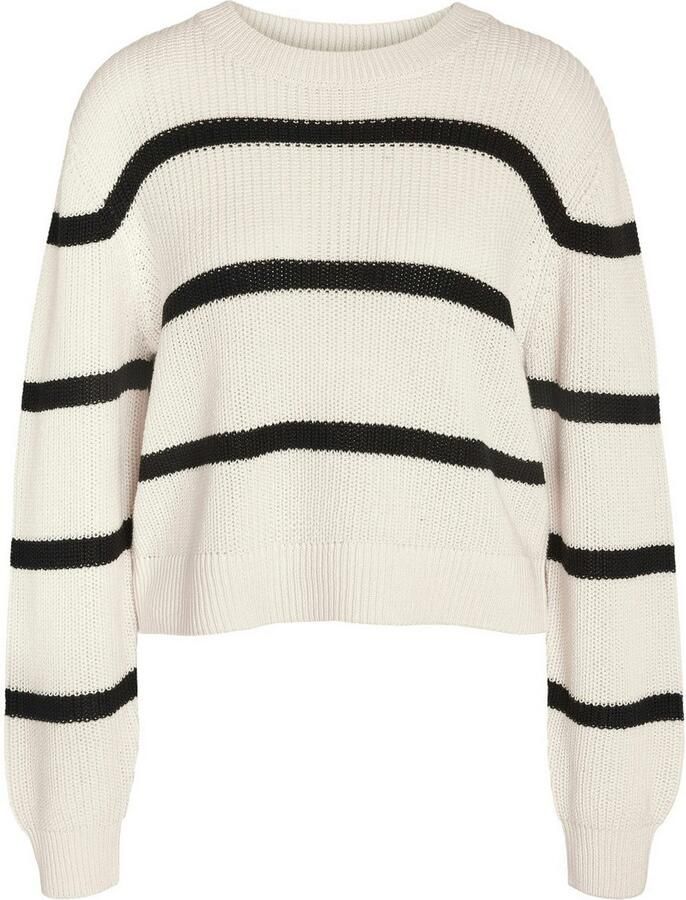 Noisy may Gebreide trui NMMAYSA L S STRIPE O-NECK KNIT NOOS