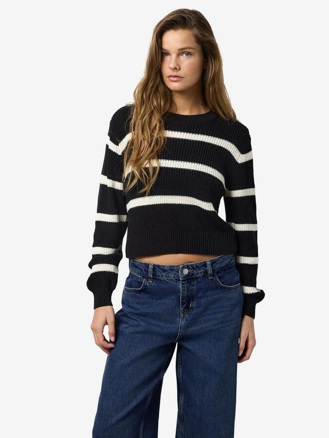 Noisy may Gebreide trui NMMAYSA L S STRIPE O-NECK KNIT NOOS - Foto 3