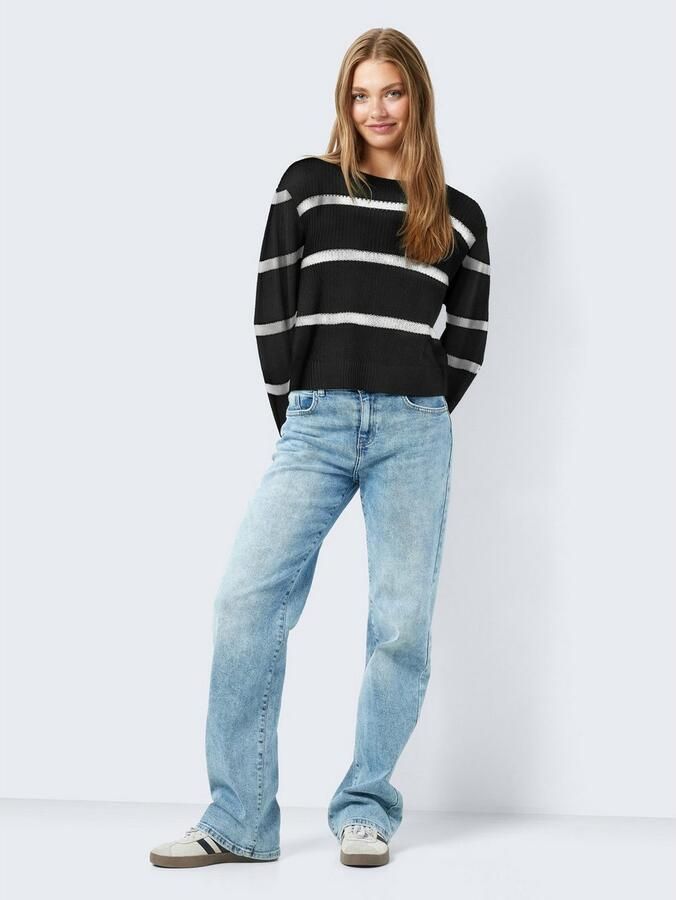 Noisy may Gebreide trui NMMAYSA L S STRIPE O-NECK KNIT NOOS - Foto 5
