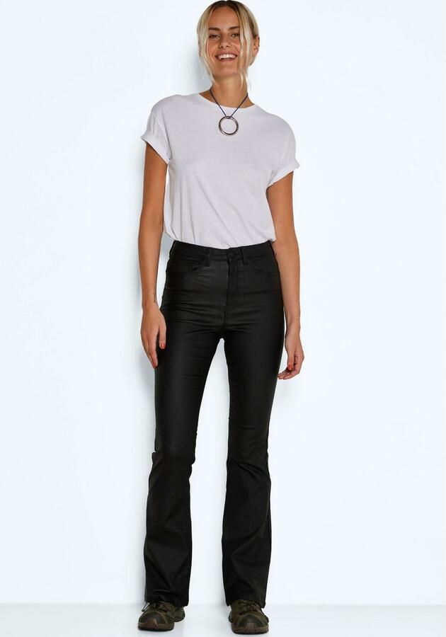 Noisy may Imitatieleren broek NMSALLIE HW FLARE COATED PANTS NOOS - Foto 4