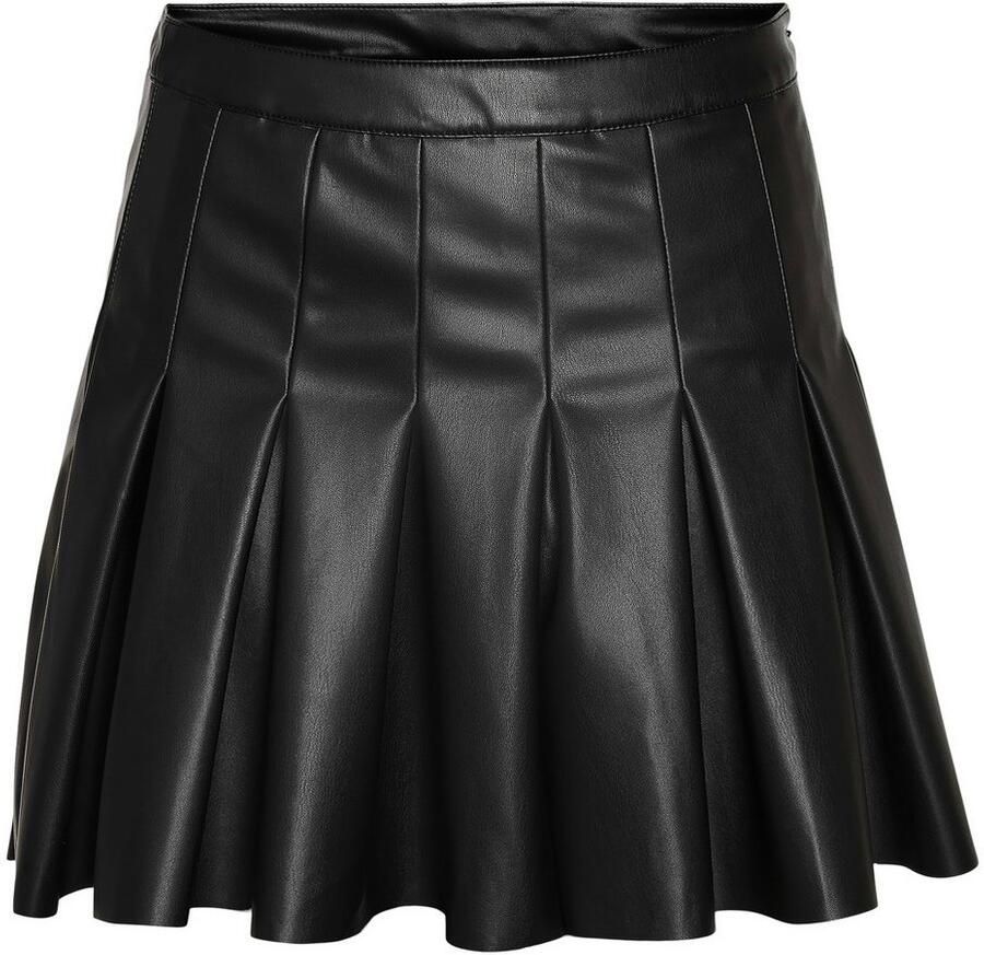 Noisy may Imitatieleren rok NMPAULO HW PLEATED PU MINI SKIRT
