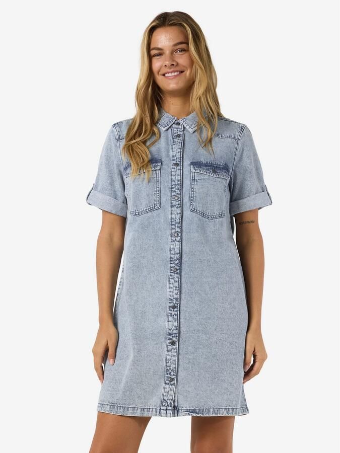 Noisy may Jeans jurk NMNEW SIGNE S S DENIM DRESS VI003LB NOOS - Foto 4
