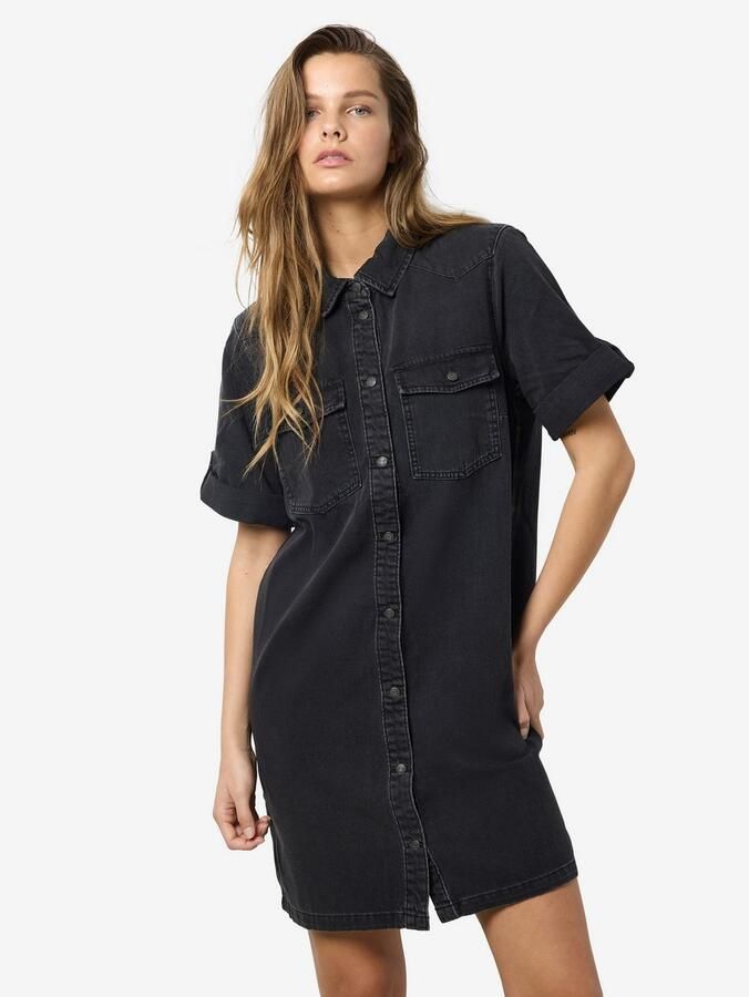 Noisy May Jeansjurk met opgestikte borstzakken met klep model 'NEW SIGNE' - Foto 6