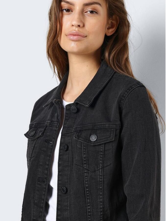 Noisy May Spijkerjack NMDEBRA L S BLACK DENIM JACKET NOOS