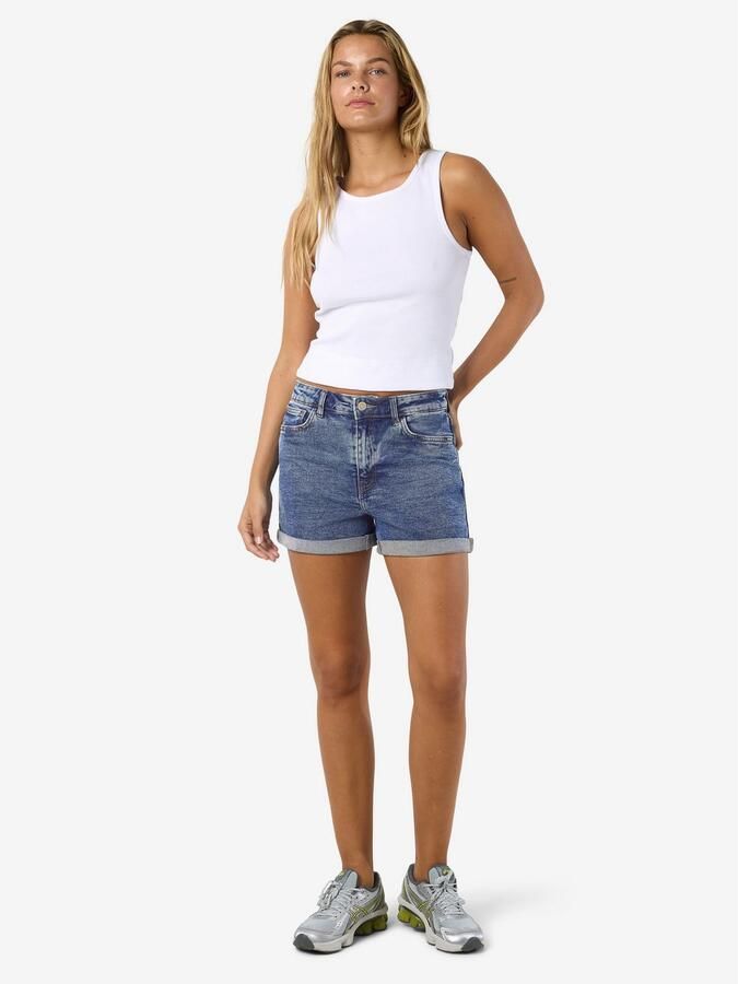 Noisy May Korte jeans in denimblauw met labeldetail model 'MONI' - Foto 11