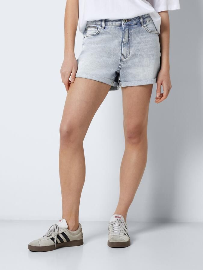 NOISY MAY high waist regular fit denim short NMMONI light blue - Foto 7