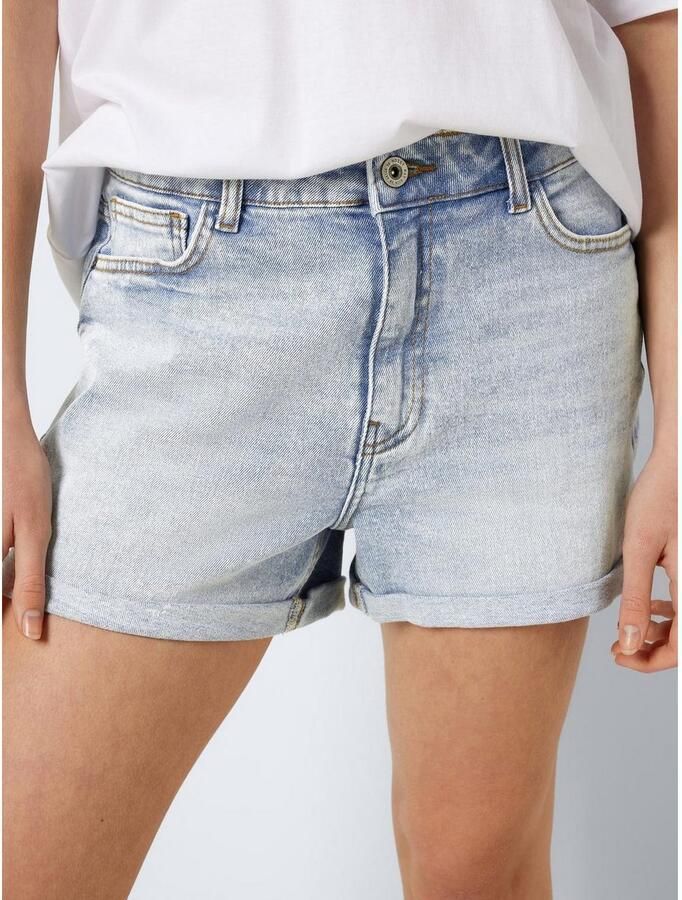 NOISY MAY high waist regular fit denim short NMMONI light blue - Foto 3