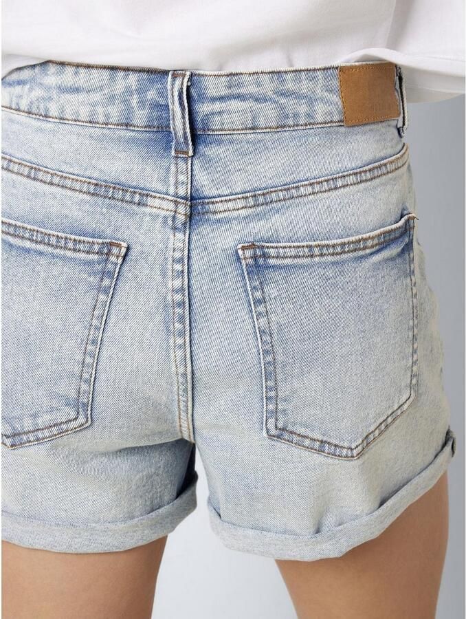 NOISY MAY high waist regular fit denim short NMMONI light blue - Foto 4