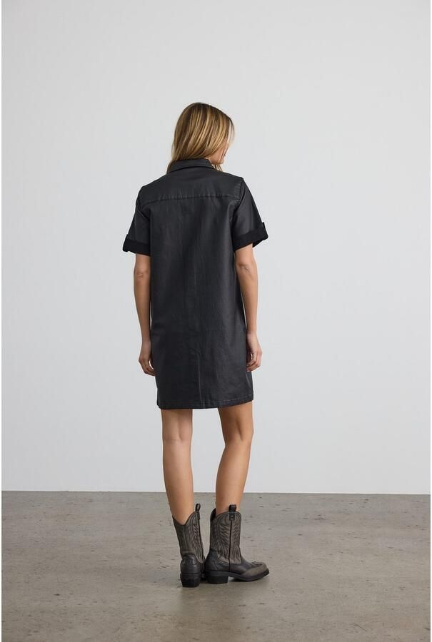 Noisy may Mini-jurk NMNEW SIGNE S S COATED DENIM DRESS NOOS - Foto 4
