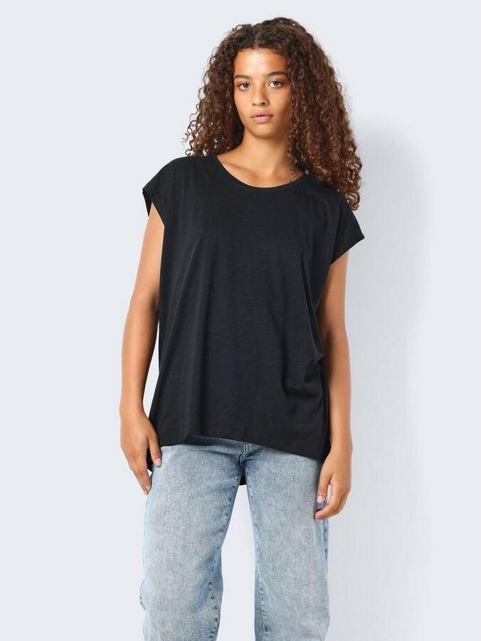 Noisy may Shirt met korte mouwen NMMATHILDE S S LOOSE LONG TOP FWD NOOS - Foto 4